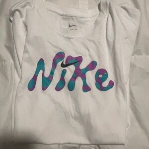 Nike White T-Shirt with Colorful Logo